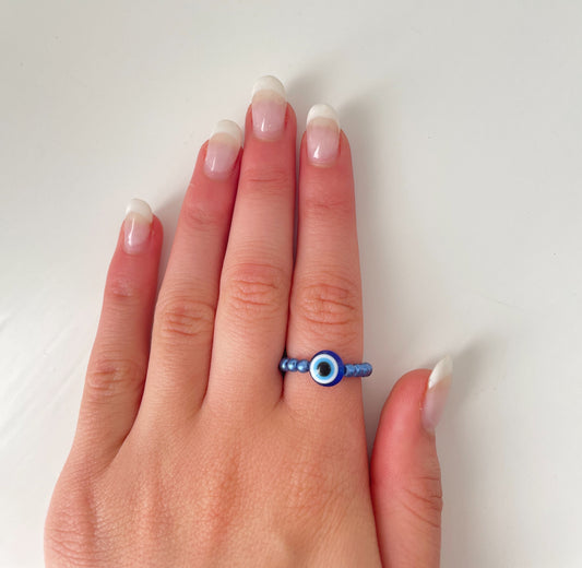 Evil Eye X Blue Ring